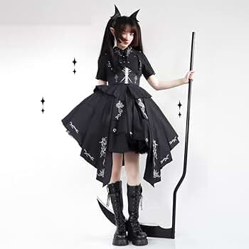 軍服ロリータ　暗黒の契約　ゴスロリ　ロリータドレス　コスプレ　ハロウィン　仮装 楽天市場】LOLITA ロリータ /悪魔の契約 黒 白/ワンピース JSK
